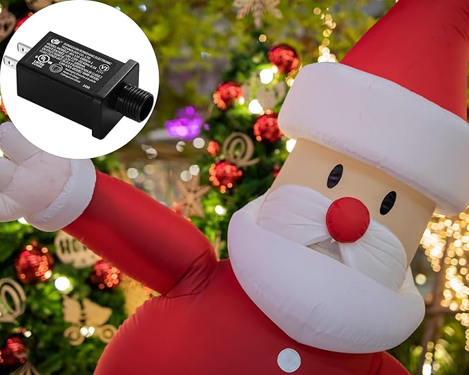 Replacement Yard Inflatable Adapter Power Supply Adaptor - 12V 1.0A 8Pcs - Inflatable Plug Replacement Class 2 Power Supply - for Christmas Tree Light/Thanksgiving Yard Blow Up Decorations