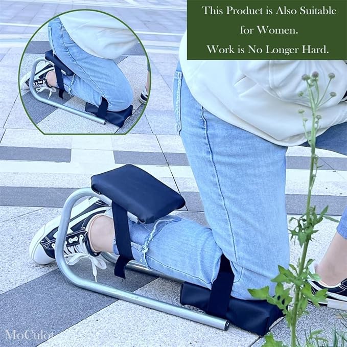 New Knee Seat for Gardening, Protecting Knees, Labor-Saving Tools for Farm Work, Strap on Kneeling Device for Garden (2PC-Silver)