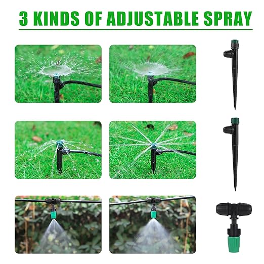Leak-Proof Drip Irrigation Kit,Quick Connect Irrigation System,2025 New Lock Barbed Garden Watering System with 1/4 inch 1/2 inch Irrigation Tubing Hose for Garden,Raised Garden Bed, Lawn