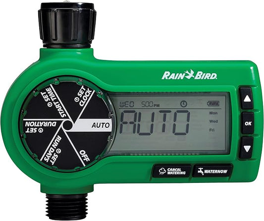 Rain Bird 1ZEHTMR Professional Grade Electronic Digital Hose End Timer/Controller, One Zone/Station, Battery Operated