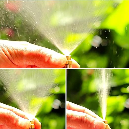 New drip Irrigation kit, Automatic Garden Watering System, Quick Connector and 360-degree Bending Dropper atomizing Copper Nozzle, Garden Plant Lawn Courtyard Watering System. (25spray nozzles)
