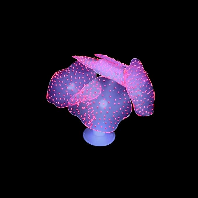 Lpraer 4 Pack Glow Aquarium Decorations Coral Reef Glowing Mushroom Anemone Simulation Glow Plant Glowing Effect Silicone for Fish Tank Decorations