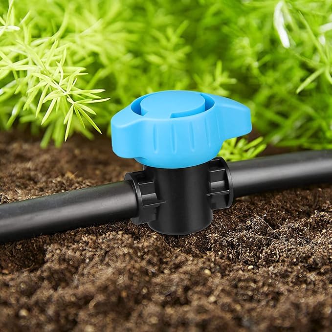 6 Pack Drip Irrigation 1/2 inch Barbed Valve, Drip Line Parts 1/2" Shut Off Valve Fits for 1/2 Inch Drip Irrigation Tubing (.570-.620" ID) for Drip or Sprinkler Systems