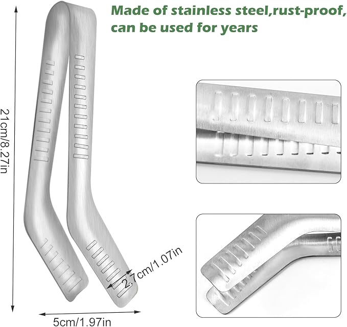 1PCS Seedling Transplant Tongs Stainless Steel Seedling Starters Remove Tongs Seedling Transplanting Tool Seedling Easy Transplanter with Anti-Slip Grasp Tips to Reduce Damage to Roots