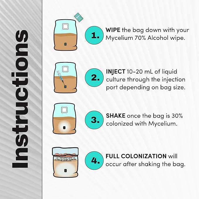 Mycelium’s Shiitake Gourmet Mushroom Kit | 5LBS Oak & Soy Hull with Millet Blend | 20ML Liquid Culture Syringe | All-in-One Complete Cultivation Kit | Pre-Sterilized - Home Growing Made Easy