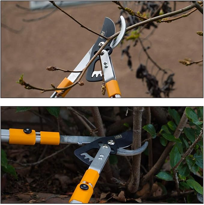 STEELHEAD Heavy-Duty 27-40" Adjustable Gear-Bypass Limb & Branch Lopper, Telescoping Extendable Handles, Ratcheting, Cuts Up to 1-3/4”, Secateurs, Shock-Absorbing, Effort-Saving, USA-Based Support