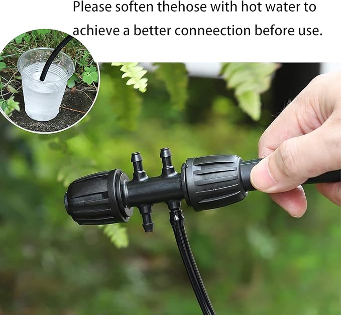 10PCS Barbed Tee 1/2 inch to 1/4 inch Irrigation Tube Anti-Drop Drip Irrigation Parts (13mm ID/4mm ID),Drip Irrigation System Fits 16 mm Drip Tape Tubing,4mm ID 7mm OD Hose Connector, 6-Way Adapte