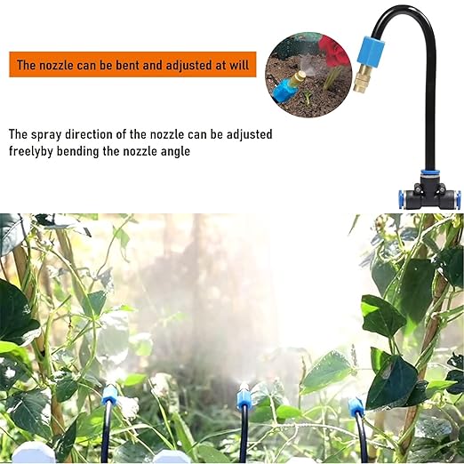 Atomizing kit,360 Degree Adjustable Copper Sprayer atomizing System,5/8mm(ID/OD) trubing Watering Plant Devices Nozzle Emitters Sprinkler Pneumatic Fittings Connection. (9)