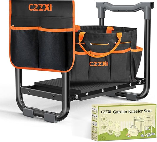 Garden Kneeler and Seat, Wider and Thicker Kneeling Pad Heavy Duty Gardening Stool with Gardening Tool Pouch and Bag, Garden Bench Gifts for Seniors