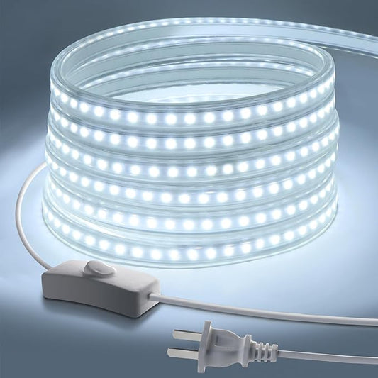 Outdoor LED Strip Lights Waterproof 6500K,98.4ft/30M IP65 High Density LED Tape Light,3600 LEDs/Reel Rope Lights for Home, Balcony, Roof, Backyard, Patio, Garden