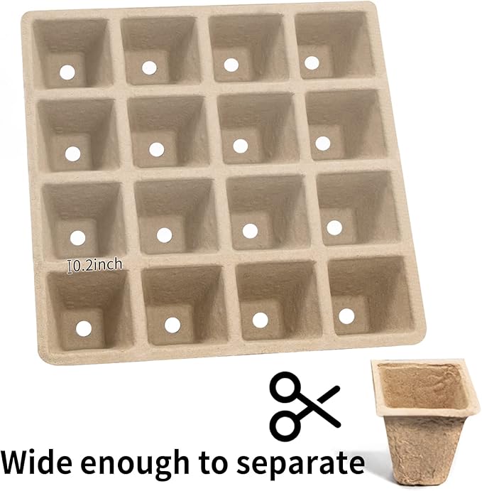 SYITCUN 640 Cells Seed Starter Tray, 40 Pack Biodegradable Seed Starter Kit, Peat Pots for Seedlings with 400 Plant Labels, 2 Seed Planting Tool and 1 Spray Bottle