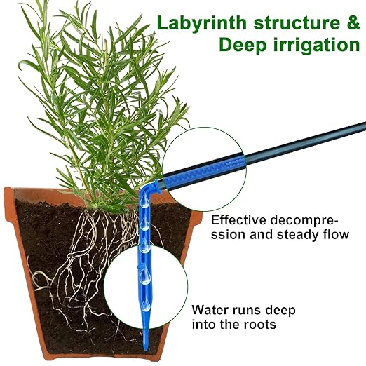 Solar Irrigation System, Plant Watering Devices Solar Powered Automatic DIY 50-Inch Watering System, A Garden Watering System with 6 Timing Modes for Outdoor Gardens, Vegetables, Greenhouses