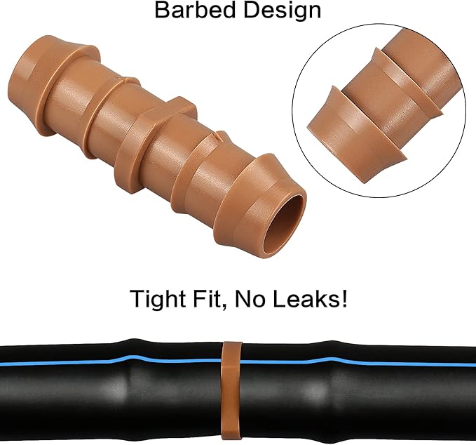 Drip Irrigation Fittings Kit for 1/2 Inch Tubing, 20 Pieces Drip Irrigation Parts for Drip Sprinkler System - 8 Couplings, 6 Tees, 6 Elbows, Drip Line Connectors for 1/2" Drip Irrigation Hose