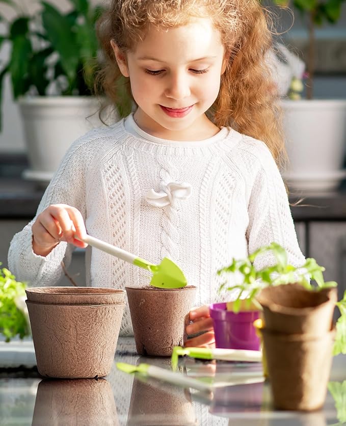 Homenote Peat Pots, 30 Pcs 4 Inch Seed Starting Pots with Drainage Holes Round Nursery Plants Pots with Bonus 20 Plant Labels