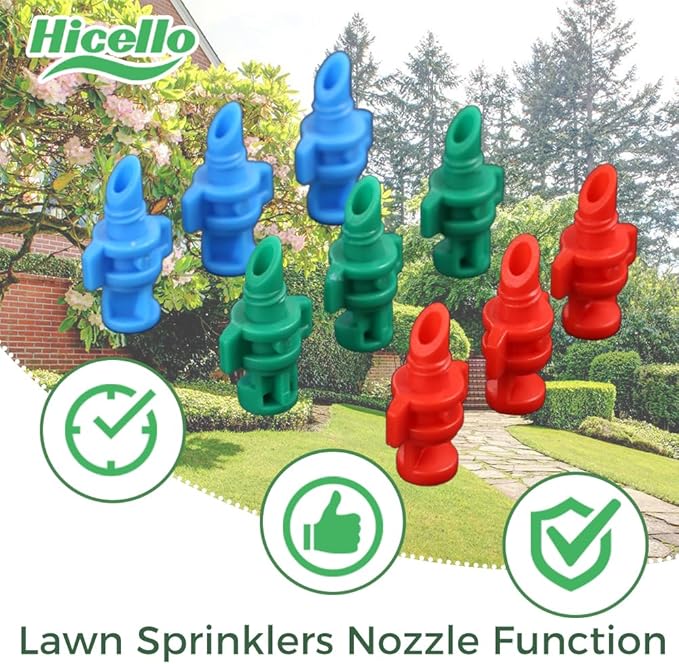 110pcs 90/180/360 Degree Micro Sprinkler Heads Misting Nozzle Irrigation Drippers Garden Lawn Plant Irrigation Water Sprinklers(90°-30pcs, 180°-30pcs, 360°-50pcs, Drip Hole Punch Tool-1pc)