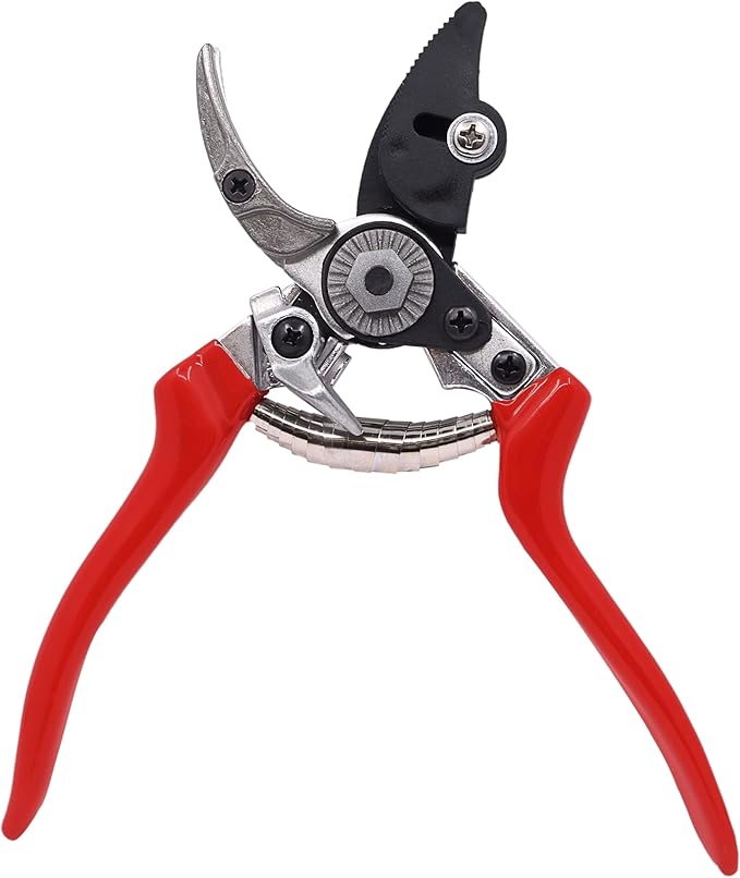 Zenport Z202 Heavy Duty Pruner, Cut-n-Hold, Red Handles, 8-Inch