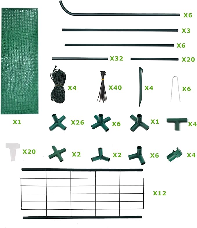 Walk-in Greenhouse w/ Roll-Up Zipper Door & Screen Windows-3 Tiers 12 Shelves 56x56x76“ PE Greenhouse for Outdoor Gardening Plants Cold Frost Protection Wind Rain Proof(PLGHW002G-N)