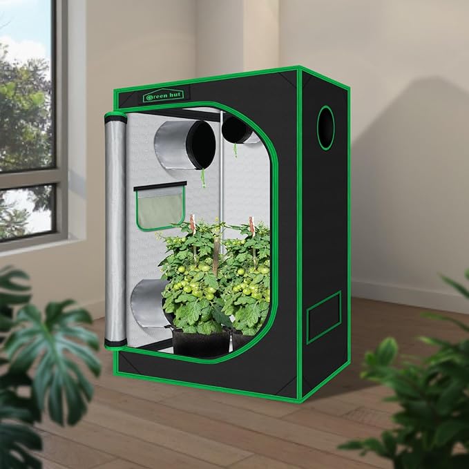 Indoor Grow Tent 48"x24"x60" 600D Mylar Hydroponic Grow Tent for Indoor Plant Tent with Observation Window and Removable Floor Tray 4x2 Grow Tent
