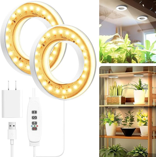 Mosthink Ceiling Grow Lights for Indoor Plants, 96 LEDs Plant Light Full Spectrum, Under Cabinet Plant Growing Lamp with Auto Timer, 10 Dimmable Levels, 3 Modes with Transparent Cover,Corded