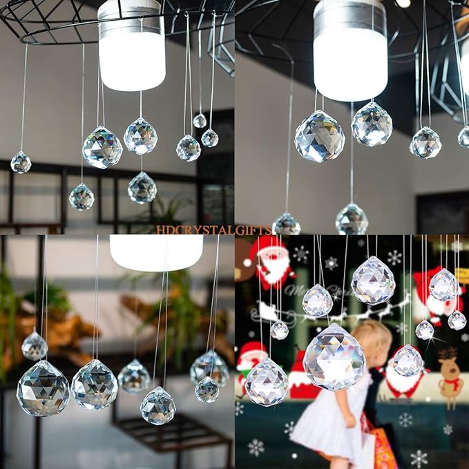 Crystalsuncatcher Suncatchers Clear Glass Crystal Ball Prism Feng Shui Lamp Hanging Drop Chandelier Part (50mm)