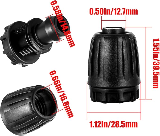 12pc 1/2 inch Irrigation Fittings End Plugs,ANTI-LEAK Lock Barbed End Plugs For (1/2" ID x0.6-0.63" OD) Drip Tubing Drip Irrigation Fittings (12Pcs 1/2 inch Irrigation End Plugs)