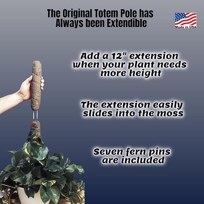 Mosser Lee Sphagnum Moss Pole for Indoor Plants, Monstera Moss Pole, Plant Pole Made in USA - Ideal for Climbing Plants, Enhances Plant Growth & Stability - 18" Height