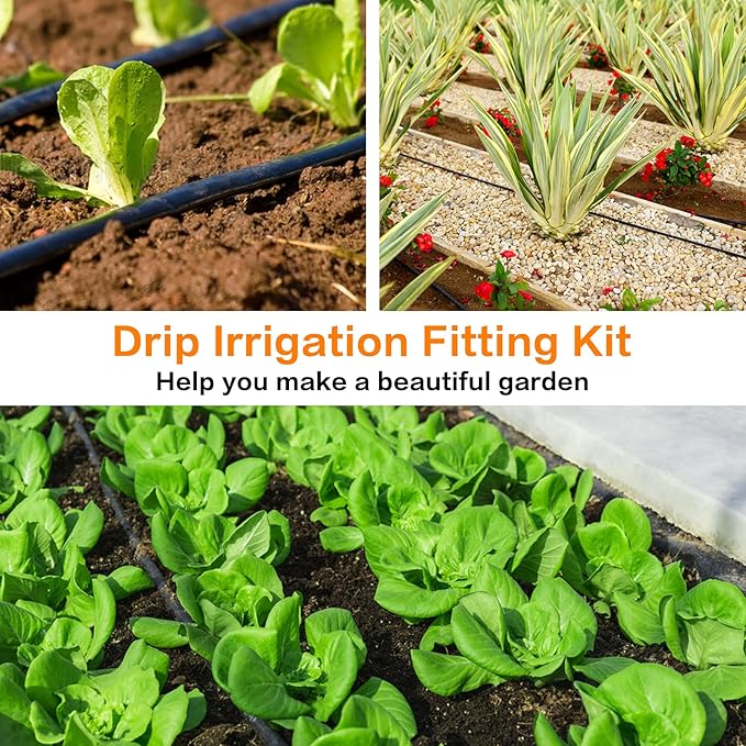 Drip Irrigation Fittings for 1/2" Tubing, 18 Pieces Drip End Plug Fittings End Cap Connectors for 1/2 Inch Irrigation Tube, Drip Line End Closure for Drip and Sprinkler Systems