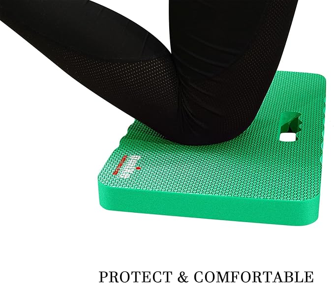 Extra Thick Kneeling Pad Comfy Foam Kneeler Mat Garden Knee Pad Cushion for Gardening Planting Yard Work Prayer Yoga Mechanic Exercise Workout Baby Bath 18 x 11 x 1.5 Inch Large Green 2 Pack