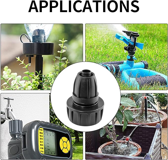 4Pcs 3/8 Inch Drip Irrigation Hose Connectors 3/4 Inch Garden Faucet Hose Adapter Drip Irrigation Tubing Connector for Garden Irrigation Misting System