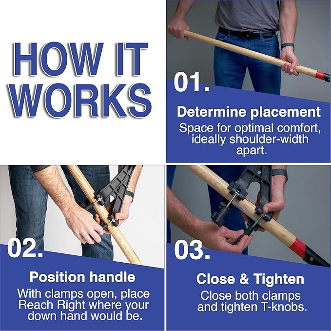 Snow Shovel Back Saving Attachment 2 Pack | Converts Regular Tool to Ergonomic Yard Tool | Handle Attachment for Snow Removal | Fits Snow Shovel for Driveway Ice Shovel for Car and Other Winter Tools