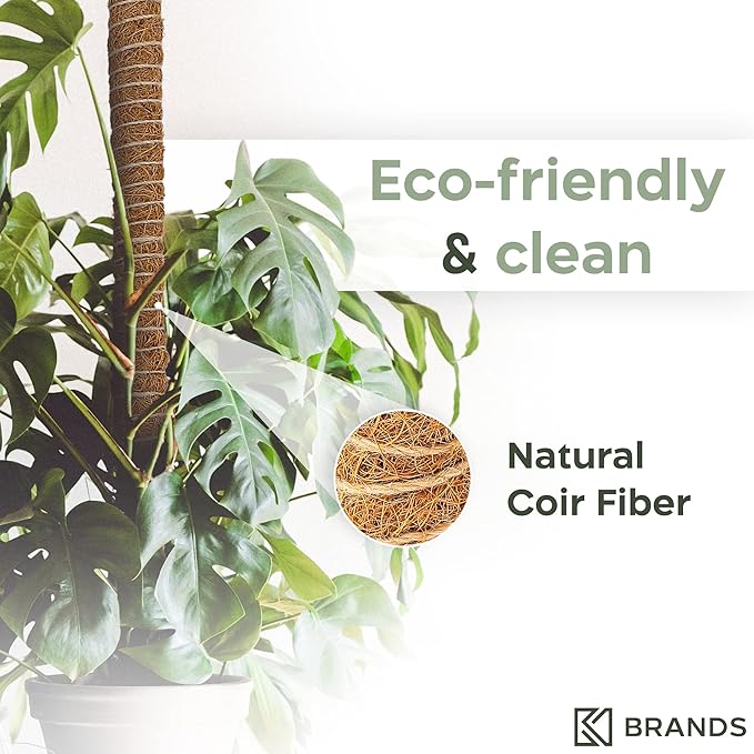 63'' Bendable Moss Pole Monstera Plant Support for Climbing Indoor Plants - Stakes for Potted Climbers - Tall Sticks Indoor Trellis for Houseplants - Accessories for Monstera Pot