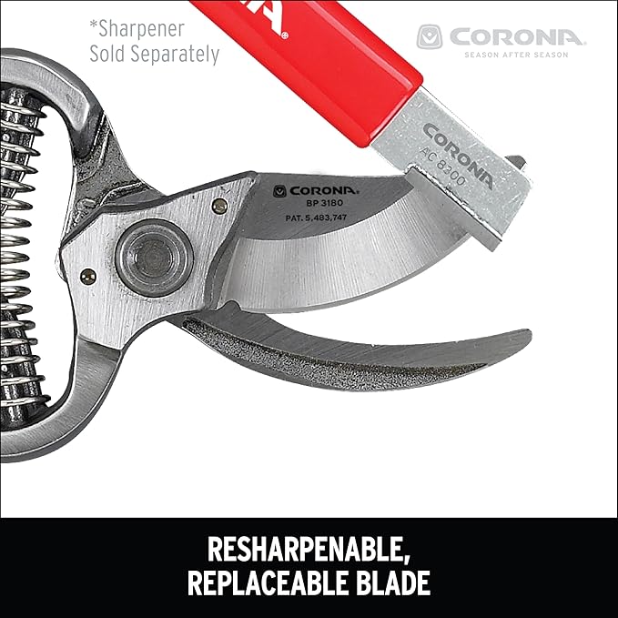 Corona BP 3180D Forged Classic Bypass Pruner with 1 Inch Cutting Capacity, 1", Red