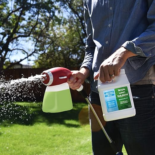 Maximum Green & Growth- High Nitrogen 28-0-0 NPK- Lawn Food Quality Liquid Fertilizer- Spring & Summer- Any Grass Type- Simple Lawn Solutions - Concentrated Quick & Slow Release Formula (1 Quart)