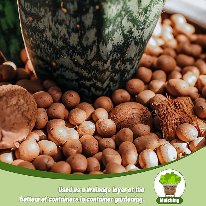 4.4 LB Clay Pebbles Leca Balls for Plants, hydroponic expanded Clay Pebbles, Ideal for Potted Planter Drainage Rocks Material