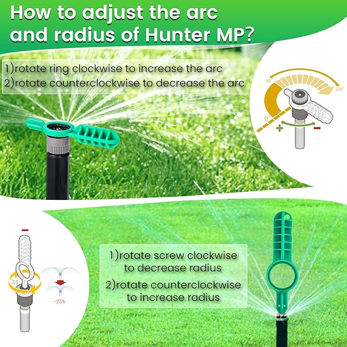 3 Pack Sprinkler Adjustment Tool Compatible with Hunter MP PGP, RainBird 5000 Sprinkler Head, Sprinkler Key Tool Adjustment Wrench for Lawn Irrigation Sprinkler System Repair