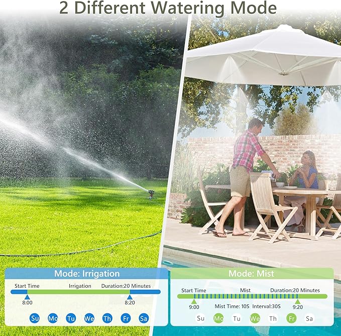 Diivoo WiFi Sprinkler Timer 3 Zone, Smart Water Hose Timer Compatible with Alexa and Google, Remote Control Irrigation Timer, Automatic Manual Watering, Rain Delay, for Garden, Yards and Lawns
