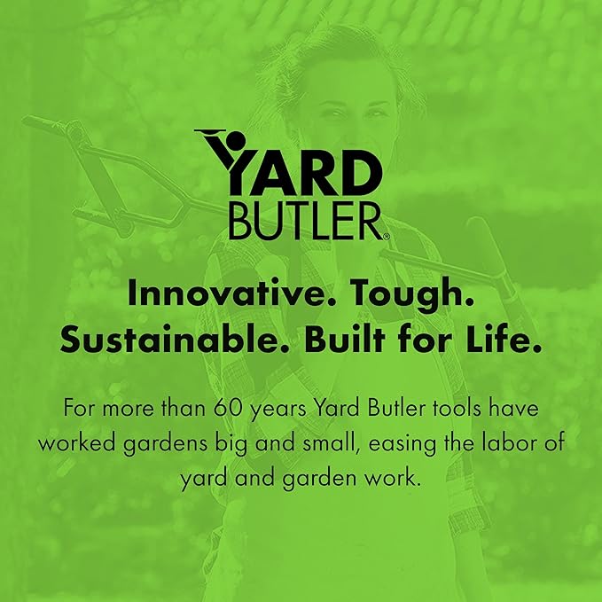 Yard Butler ID-6C Manual Lawn Coring Aerator - Grass Dethatching Turf Plug Core Aeration Tool - Grass Aerators for Small Yards - Loosen Compacted Soil - Gardening Hand Tools - Gray, 37 Inches