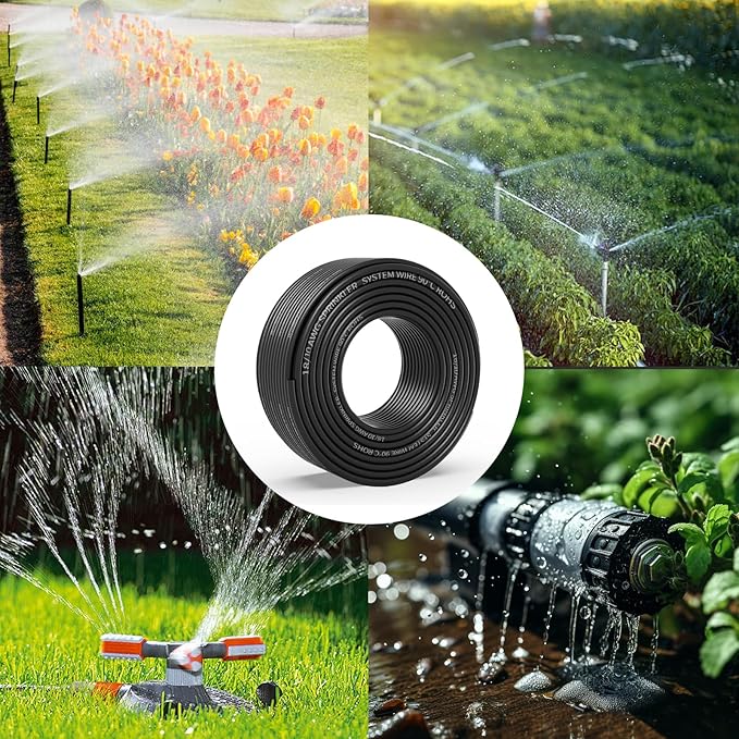 18/10 Solid Sprinkler System Wire 150ft, 18 Gauge Irrigation Wires PVC Jacket Sprinkler Cable for Underground Irrigation Valves Field Central Control System