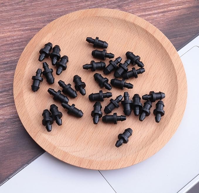 sowaka 30 Pcs Drip Irrigation Plugs Plastic Black 1/4 Inch Tube End Goof Hole Plugs Irrigation Stoppers for Home Garden Lawn Supplies