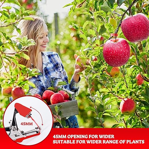 Plant Tying Machine Taper Tool Garden Plant Tape Tool for Grapes, Raspberries, Tomatoes and Vining Vegetables, Comes with 21Rolls of Tapes and 1 Box of Staple (Orange)