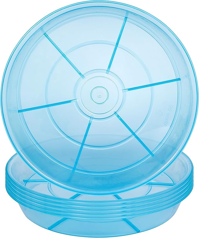 2 Pack Plant Saucer Drip Tray 12 inch, Heavy Sturdy Plastic Planter Flower Pot Saucers for Indoor Outdoor Garden, Plant Water Drip Trays for pots (12" 2Pack, Blue)