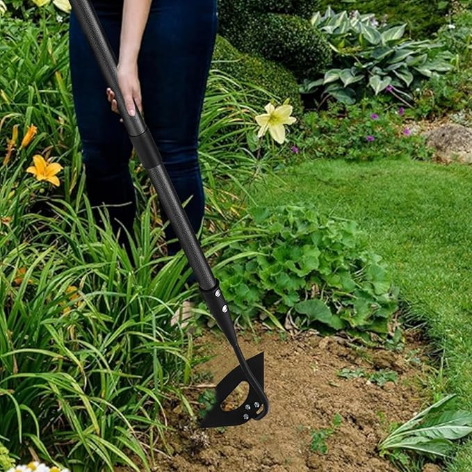 Hoe Garden Tool, Hollow Hoe Gardening Weeding Tool, 55" Long Handle Heavy Duty Manual Weeder Gardening Hand Tools for Weeding, Digging, Loosening Soil