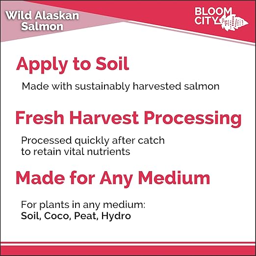 Bloom City Organic Wild Fish Fertilizer and Plant Supplement, Great for Roots and Soil, Made from Sustainable Salmon, Quart (32 oz)