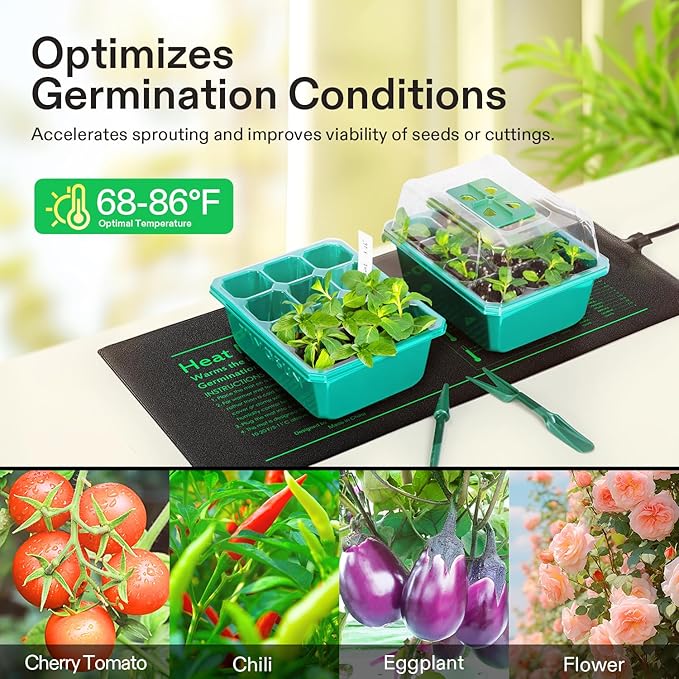 VIVOSUN 48" x 20.75" Seedling Heat Mat and Digital Thermostat Combo Set, UL & MET-Certified Warm Hydroponic Heating Pad for Germination, Indoor Gardening, Greenhouse