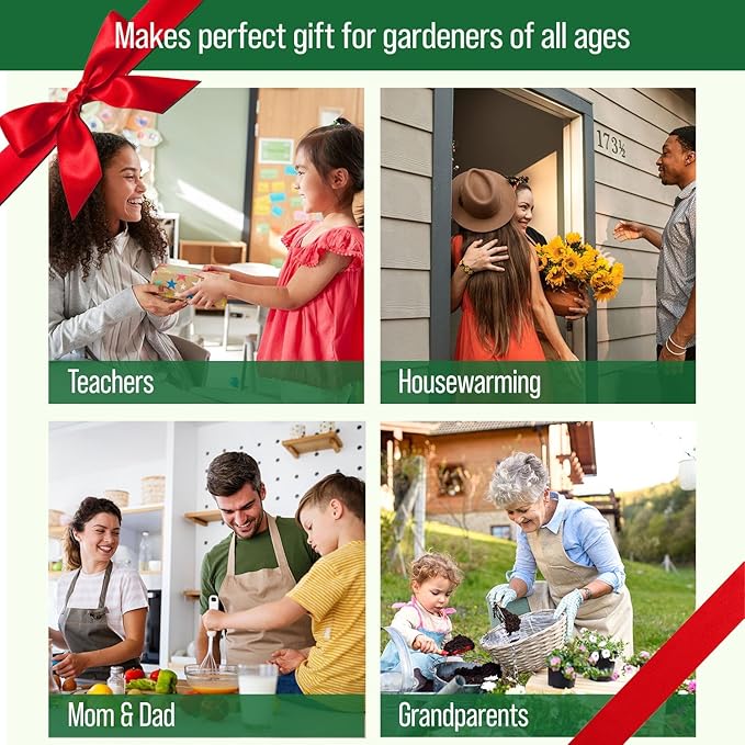 Butterfly Garden Kit with Grow Rings, Greenhouse Germination Domes, Seeds, Markers, Instructions – Gardening Gift for Mom, Teachers, Women, and Men – Made in USA