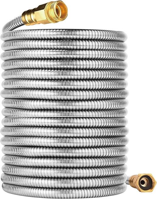 Stainless Steel Garden Hose: Durable Quality Metal with High-pressure Water Output for Gardeners（150FT）