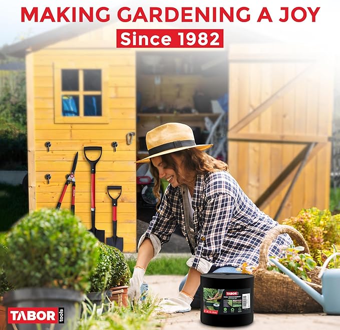 TABOR TOOLS 40 Ft Terrace Board, 5 Inch High, 0.1" Inch Thickness, Landscape Edging Coil, Grass Barrier, Bender Board, Garden Liner, ES31. (Black)