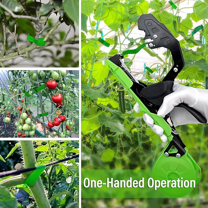 Plant Tying Machine Updated Plant Hand Tying Machine Plant Binding Machines Garden Tying Tool Tape Gun Plant Tie Machine with 10000 PCS Staples 20 Rolls Green Tape for Tomato Grape Pepper