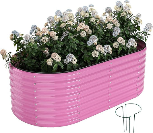 Galvanized Metal Planter Raised Garden Bed Kit for Gardening Outdoor，6x3x2ft Planter Grow Garden Box Raised Flower Bed，Long Vegetable Clearance Herb Raised Garden Beds for Container Gardening