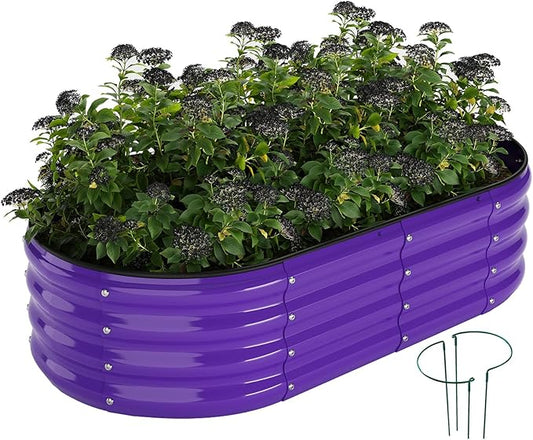 Raised Garden Bed, 4x2x1ft Raised Beds for Gardening Outdoor for Vegetables Flowers Ground Planter Box，Galvanized Raised Garden Beds